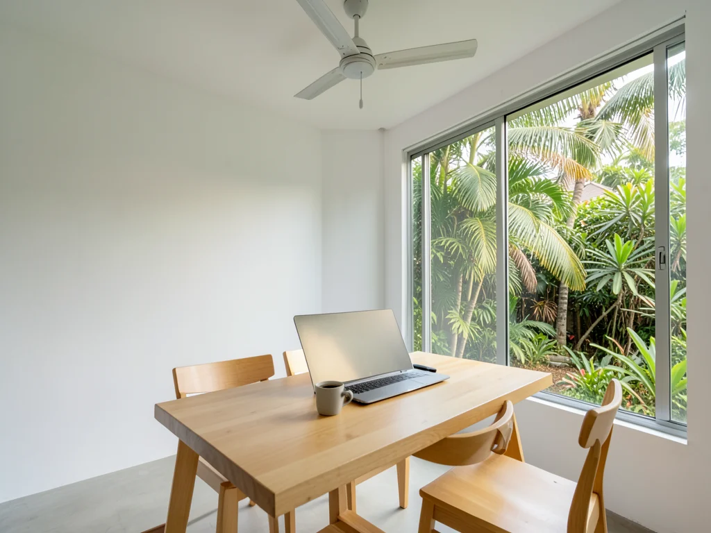 Modern minimalist café workspace in Hua Hin suitable for remote work