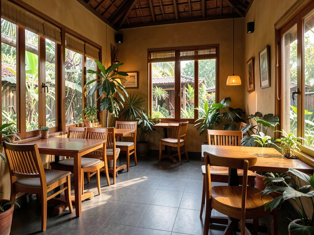 Cozy cafe interior in Thailand