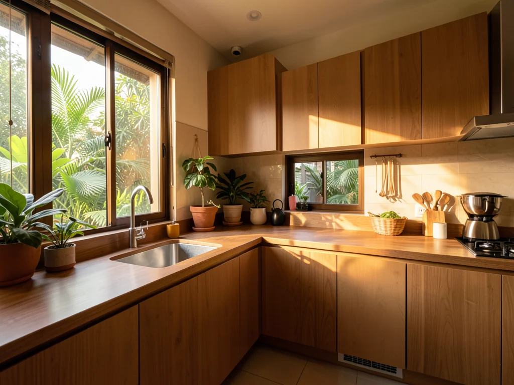 Modern kitchen interior in a Thai condo